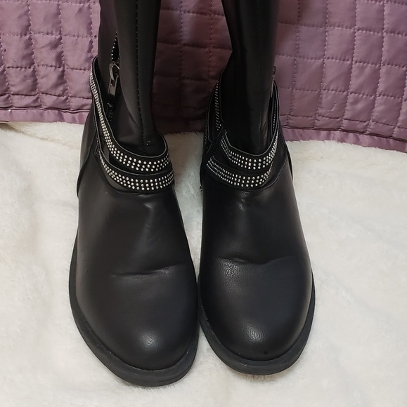 Rampage Girls Leona black rhinestone boots, 3M - Picture 6 of 8